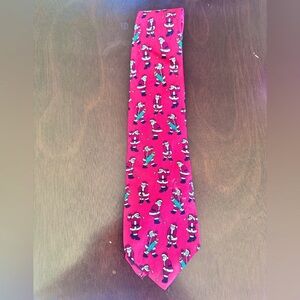 Noel Men’s Silk Tie Santa Golfing